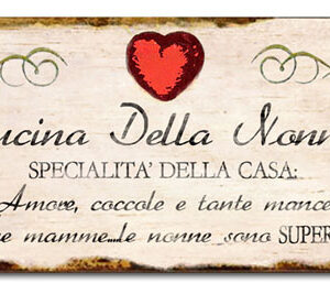 Placca Metallo "Cucina Della Nonna"