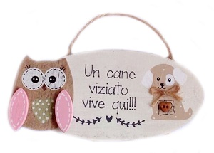 Targa Legno  Gufo 'Cane'
