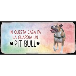 Placca Metallo Cane "Pit Bull"