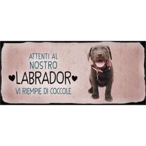 Placca Metallo Cane "Labrador C"