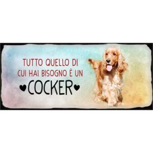 Placca Metallo Cane "Cocker"