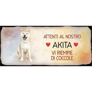 Placca Metallo Cane "Akita"