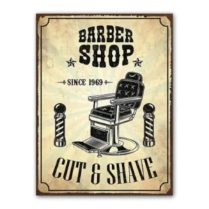 Targa metallo 30X40 Barber shop
