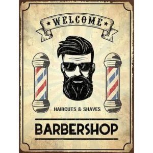 Targa metallo 30x40 cm Barber shop