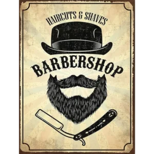 Targa metallo 30x40 cm Barbershop