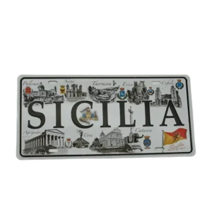 Targa metallo Sicilia Orientale b/nero
