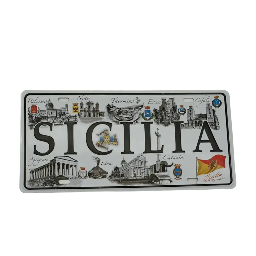 Targa metallo Sicilia Orientale b/nero