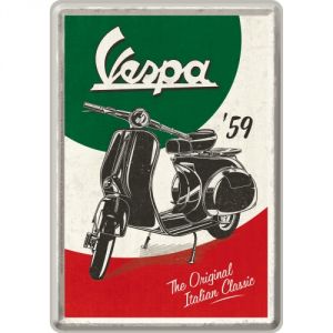 Cartolina 'Vespa The Italian Classic' In Metallo