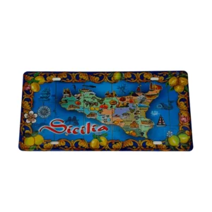 Targa metallo Sicilia Mappa