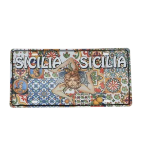 Targa metallo Sicilia Trinacria